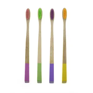 Free Sample Custom Wholesale Biodegradable Soft Wooden Toothbrush Charcoal Bamboo Toothbrush suppliers