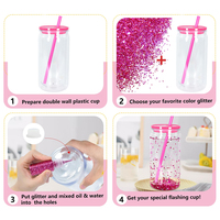 Livraison gratuite aux États-Unis, globe à neige en acrylique de 16 oz, globe à neige en plastique, gobelet à eau avec couvercle et pré-percé pour UV DTF
