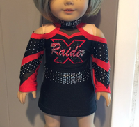 Ensemble de vêtements d'ours en peluche de pom-pom girl métallique imprimé de haute qualité Build-A-Bear personnalisé uniforme de poupée de 18 pouces personnalisé pour enfants