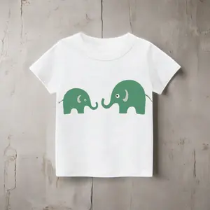 Hot Sale Little Boy Casual T-Shirt 100% Cotton Jersey with Animal Compressed Pattern O-Neck Style