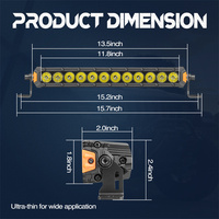 Barre lumineuse de pare-chocs à LED 12 pouces, couleur ambre blanc, 60W, simple rangée, mince, 12V, avec faisceau de câblage pour Subaru Forester