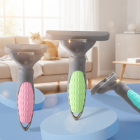 Peigne pour animaux de compagnie en acier inoxydable de qualité supérieure, finition lisse, pour tous types de poils, solution de toilettage à domicile et en salon, forme de chat
