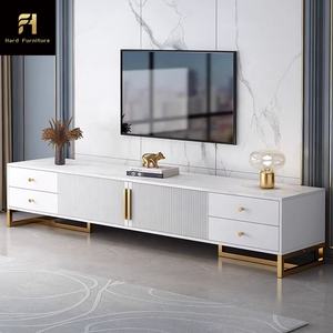 Nouveaux tiroirs de rangement en bois noir et or de haute qualité Supports TV Meubles de salon d'appartement - Product Image 2