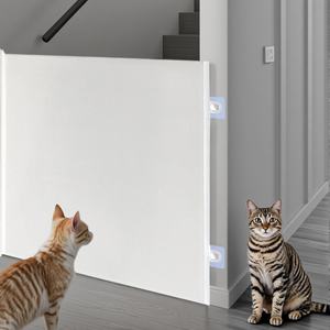 <span class=keywords><strong>Barrière</strong></span> de porte pour chat rétractable, <span class=keywords><strong>barrière</strong></span> de sécurité pour animaux de compagnie avec serrure, installation facile - Product Image 3