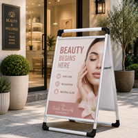 Panneau pliable portable avec poignée de transport amovible, recyclable, pour la promotion des cafés et des restaurants