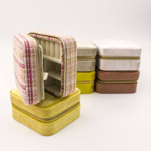 กล่องเครื่องประดับหรูหราขนาดเล็กกำมะหยี่สีเหลืองหรูหราหรูหรากล่องเครื่องประดับบรรจุภัณฑ์กล่องเครื่องประดับแบบพกพา - Product Image 3