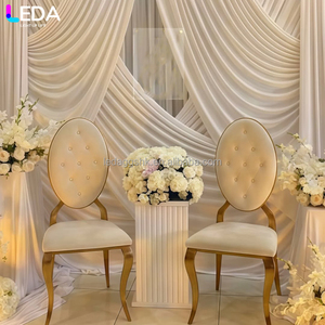 ผ้าม่านฉากหลังสีขาวทรงสี่เหลี่ยมสำหรับงานในร่ม LEDA Elegant ผ้าม่านผ้าไหมนมสำหรับงานแต่งงาน - Product Image 2