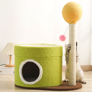 Árbol rascador para gatos Castle Sisal con poste rascador, cama <span class=keywords><strong>de</strong></span> forro polar, 2 niveles, compacto, que ahorra espacio, mueble <span class=keywords><strong>de</strong></span> cartón para gatos <span class=keywords><strong>de</strong></span> interior - Product Image 6