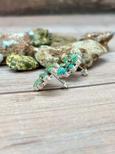 Boucles d'oreilles en argent sterling faites à la main avec turquoise Kingman pour femmes, bijoux cadeau - Product Image 4