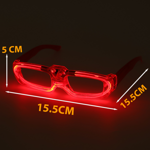 Occhiali LED Quadrati, <span class=keywords><strong>Accessori</strong></span> per <span class=keywords><strong>Feste</strong></span>, Colori Personalizzabili, 3 Modalità (Luce Fissa/Veloce/Lenta), per Laurea, Natale, Capodanno - Product Image 2