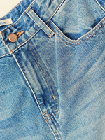 Jean en denim coupe large pour femme, effet moustaches de chat, légère fente, déchiré, coupe ample, longueur cheville, pour un look décontracté au quotidien