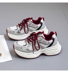 Zapatillas deportivas transpirables para mujer, estilo veraniego, con parte superior de malla, suela gruesa, que aumentan la altura, deportivas, informales, a la moda, originales. - Product Image 6