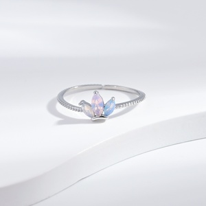 wholesale plata 925 silver <b>opal</b> butterfly kids summer <b>ring</b> fashion Rhodium Plated cute Everyday women marquise cut stone <b>rings</b> - Product Image 2