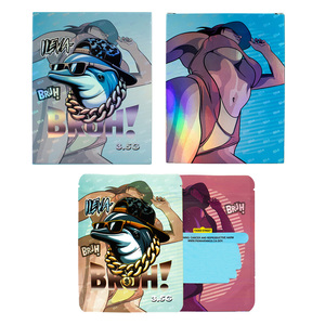 Thân thiện với môi trường có thể tái chế tùy chỉnh dây kéo Mylar đứng lên túi bao bì túi Mylar với hộp 3.5g Hộp bao bì ba chiều - Product Image 3