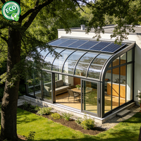 Hommie Serre Moderne en Verre Polygone, Solarium, Véranda Extérieure pour Jardin