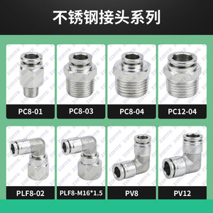 All Pneumatic Fittings <b>Quick</b> Plug Copper Plated Nickel Stainless Steel <b>Connector</b> Straight Elbow Tee PLF - Product Image 5