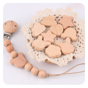 <span class=keywords><strong>Perles</strong></span> en <span class=keywords><strong>bois</strong></span> de hêtre bio Xiximi, formes adorables : lapin, fleur, cœur, étoile – Accessoires DIY pour jouets de dentition et attaches-sucettes - Product Image 6
