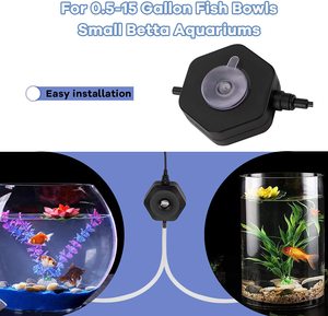 Hygger Small Aquarium Air Pump Silent <strong>Fish</strong> Tank <strong>Bubbler</strong> Oxygen Aeration Pump with Air Stone Tubing Suction Cup for 0.5-15 Gallon - Product Image 5