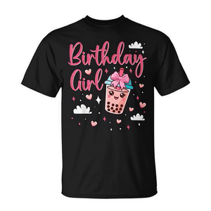 Camiseta de Cumpleaños con Lazo Rosa para Mujer, Unisex, Cuello Redondo, Manga Corta, Impresión Digital, Ropa de Fiesta - Product Image 2