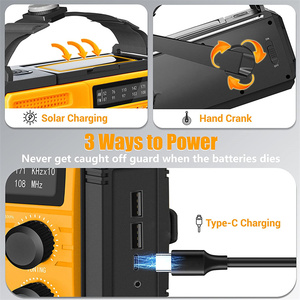 Nhà Máy Bán Buôn Tùy Chỉnh Đa Chức Năng Đài Phát Thanh Năng Lượng Mặt Trời Crank Noaa Thời Tiết Đài Phát Thanh Với Đèn Led - Product Image 5