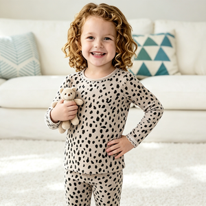 Conjunto de Pijama Infantil con Estampado de Leopardo, Viscosa de Bambú, Manga Larga, Ropa de Dormir Personalizada para Niñas Grandes, ODM OEM, Hecho en Vietnam - Product Image 3