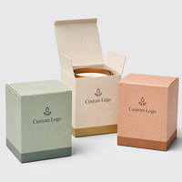 Boîte d'emballage personnalisée pour bougies, boîte cadeau en papier rigide de luxe avec couvercle et insert pour bougies parfumées, fournisseur d'emballages en gros