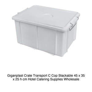Stackable Transport <b>Box</b> 45 × 35 × 25 h cm, with Lid Giganplast - Product Image 2
