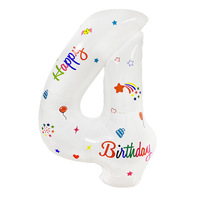 Ballon en Mylar transparent de 32 pouces, chiffres 0-9, avec impression colorée pour anniversaire, idéal pour accessoires photo d'anniversaire pour enfants, vente en gros