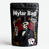 1g 3.5 7g 14g Desain Kustom Cetak Digital Mylar Stand up Pouch Resealable Zip Lock Kemasan Anti Bau Kantong Mylar