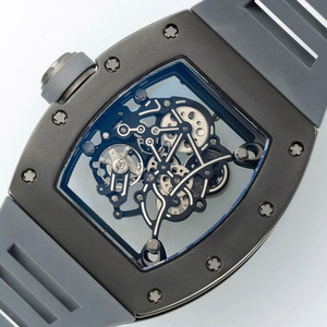 Montre-bracelet squelette à remontage manuel avec mouvement intégré 055, lunette en céramique noire, montre de luxe pour homme, idéale pour les affaires - Product Image 5