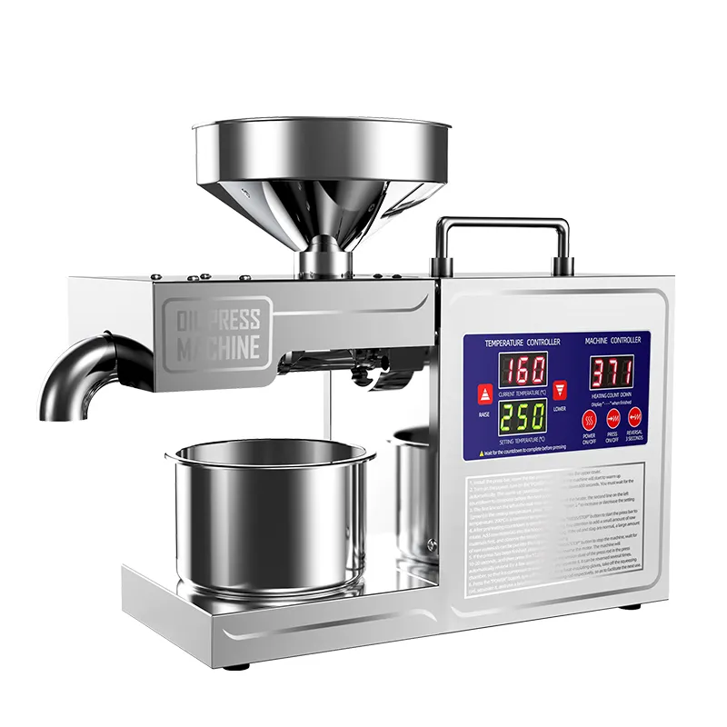 Venta caliente control de temperatura inteligente pequeña máquina de prensa de aceite sésamo maní prensa de aceite de oliva para la venta