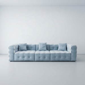 Sofá Seccional de Lujo Moderno Estilo Chesterfield con Tapicería Suave y Diseño de Borde de Burbujas para Centro Comercial, Hotel, Villa, Entrada y Sala de Estar - Product Image 6