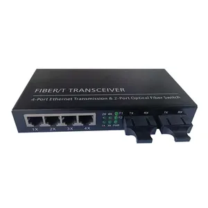 Ftth Gigabit 2 sc 1000base Optical Fiber 4 rj45 Port Switch Ethernet Media Converter Price