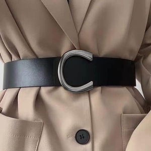 <span class=keywords><strong>Ceinture</strong></span> fine en cuir PU pour femme avec grande <span class=keywords><strong>boucle</strong></span> en alliage doré, largeur 4,7 cm, longueur 100 cm, pour manteau, <span class=keywords><strong>ceinture</strong></span> de créateur tendance - Product Image 6