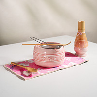 Outils de cérémonie du matcha faits à la main avec logo personnalisé, ensemble de fouets à matcha japonais de 4 à 8 pièces, fouet en bambou naturel personnalisé, ensemble de matcha rose