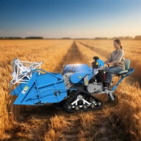 Moissonneuse-batteuse compacte 25 CV pour la récolte du riz et du blé, machine agricole compacte à chenilles en caoutchouc pour utilisation en conduite assise