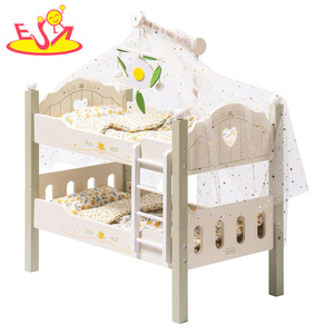 <span class=keywords><strong>Lit</strong></span> de poupée en bois réglable avec rangement, <span class=keywords><strong>lit</strong></span> de poupée à pois rose et gris pour jeux imaginatifs W06B157 - Product Image 5
