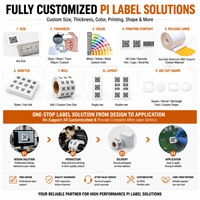 Étiquettes personnalisées haute température, étiquettes PI en polyimide ignifuges et hautement adhésives, pour l'industrie des nouvelles énergies