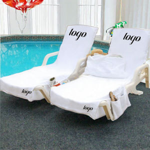 Toalla de Playa 100% Algodón con Bolsillos - Funda de Lujo para Silla de Piscina Bordada - Product Image 2