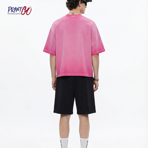 T-shirt Homme Personnalisé Coupe Boxy Imprimé Coton Lourd Streetwear Oversize Épaules Tombantes Impression DTG - Product Image 5