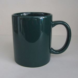 Promotional Advertising Gift Dark Green Pink Beige Ceramic Mug with Logo for Coffee - Product Image 1