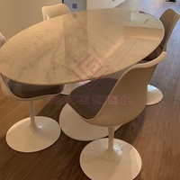 Table de luxe Tulipe Italie Tables en marbre de Carrare avec chaises Vente à chaud Table à manger pour cuisine Salle à manger