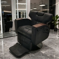 Chaise de coiffure électrique inclinable et pliable haut de gamme en cuir PU, design de luxe léger pour salons de beauté