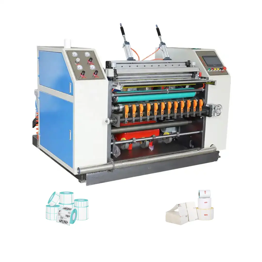WJ पीओएस कैश रजिस्टर पेपर रोल rewinding slitter मशीन थर्मल कागज रसीद रोल बनाने की मशीन