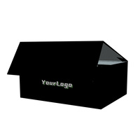 Boîtes d'emballage en papier kraft pour casquettes de baseball noires en gros, boîte d'emballage pour casquette snapback, boîte d'emballage personnalisée imprimée, boîte d'expédition pour casquette de camionneur pliable