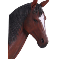 Sculpture murale en fibre de verre en forme de tête de cheval, sculpture en fibre de verre en forme de tête de cheval, vente en gros