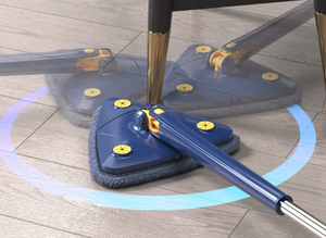 Lavavetri auto-strizzanti per soffitto e pareti senza mani con asta telescopica in vetro bagnato e asciutto straccio a triangolo - Product Image 4