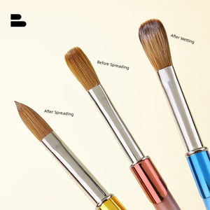 Juego de Pinceles de Uñas Acrílicos Kolinsky, Profesional, con Mango Metálico Degradado, para Manicura y Pintura, con Logotipo Personalizado, Tamaños 2-24, Venta al Por Mayor - Product Image 4