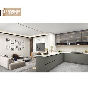 Gabinetes de Cocina Colgantes Modernos Personalizados de Prodeco con Encimera de Resina Laminada, Grifo y Diseño Simple Independiente para Proyectos - Product Image 3