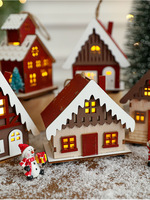 Décoration de Noël Cabine en bois lumineuse Ornements et objets décoratifs